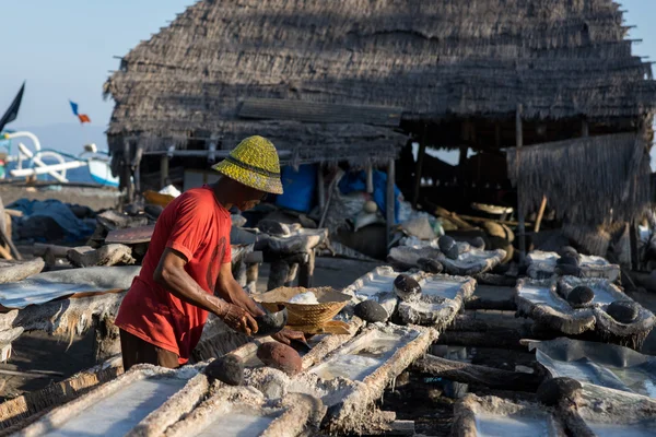 Produzione di sale marino, Isola di Bali — Foto Stock