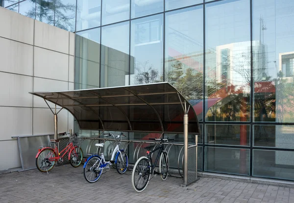 Bicycle shed in modern building — Zdjęcie stockowe