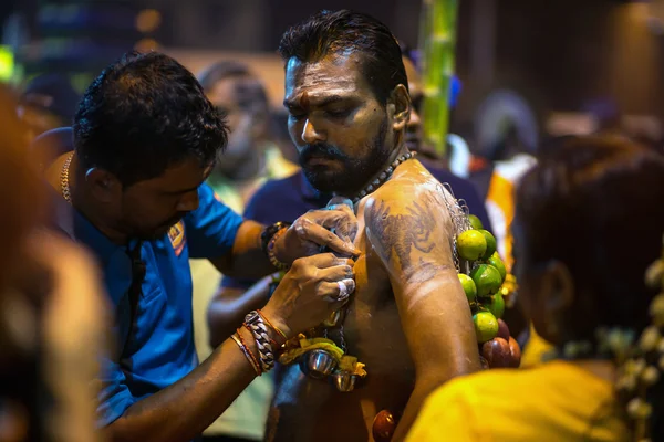 Τελετουργίες της Thaipusam ημέρα προσευχές — Φωτογραφία Αρχείου