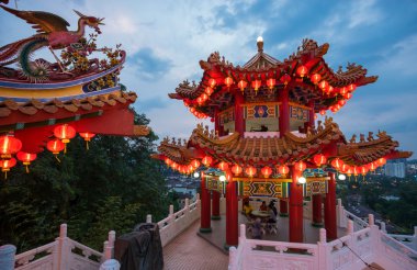 Thean Hou Tapınağı Kuala Lumpur gece sırasında Çin yeni yılı