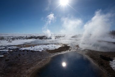 Geyser and Hotspring pools, Iceland clipart