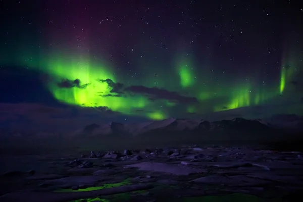 Aurora boreal - luz norte — Foto de Stock