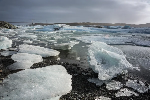 Ledovec ledu lagunu Jokullsarlon, — Stock fotografie