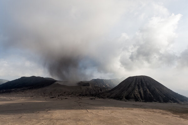 Mount Bromo erupts