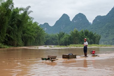 Traveling on the Lijang River in Guilin, China