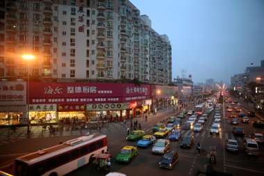 Cars and buses in Sichuan, China