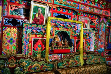 Oct 23, 2006 - Sichuan, China: Prayar altar and decorations in a