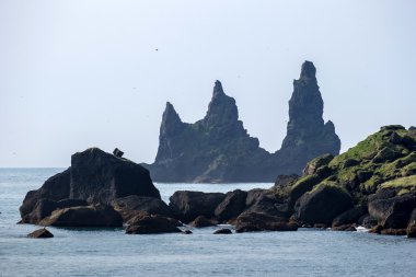 İzlanda doğa. kayalar ve okyanus