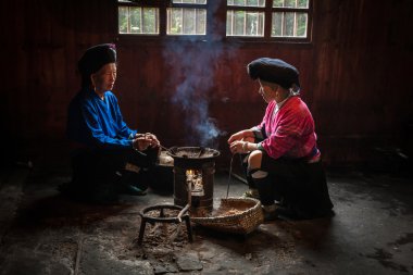 Live of the Yao ethnic minority tribes in Longji, China. clipart