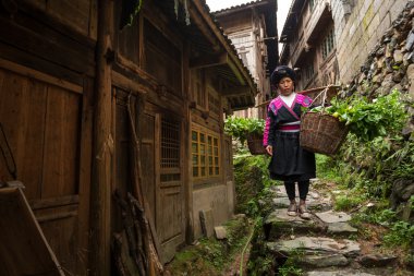 Yao Ethnic tribe lady in Longji, China.