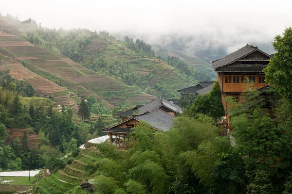 Village of the Yao ethnic minority tribes in Longji, China. — 图库照片