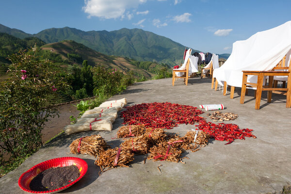 Yao Ethnic minority people's village in Guangxi Province, China