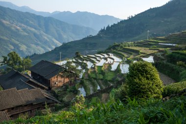 Zhuang ethnic minority village in Guangxi Province, China. clipart