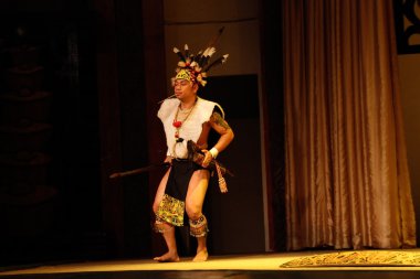 Borneo indigenous native dances clipart