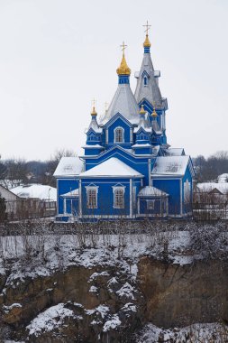 Kardaki Kosma ve Demyan (Azizler Cosmas ve Damian) antik ortodoks kilisesine bakın. Koretsk şehri. Rivne bölgesi. Ukrayna. 