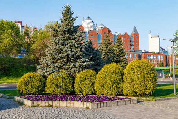 Dnipro Dnepr Město Dněpropetrovsk Ukrajina Centrum Města Pohled Nové Moderní — Stock fotografie