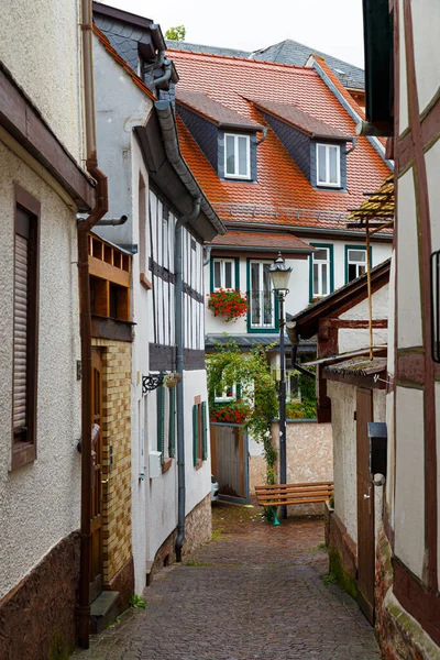 Boş Ortaçağ Kasabası Seligenstadt Offenbach Bölgesi Almanya Nın Eski Şehirlerinden — Stok fotoğraf
