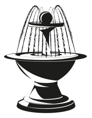 Monokrom tarzında bir çeşme.