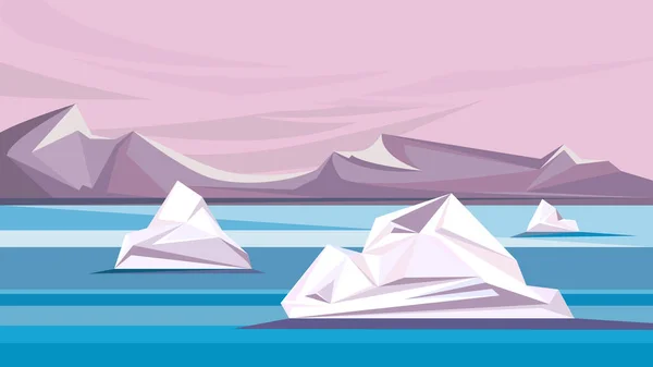Pôle Nord avec fonte des glaces. — Image vectorielle