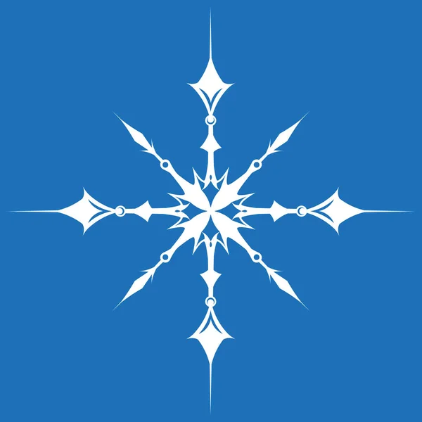Білий Сніжинка Рівному Стилі Красивий Єкт Природи — стоковий вектор