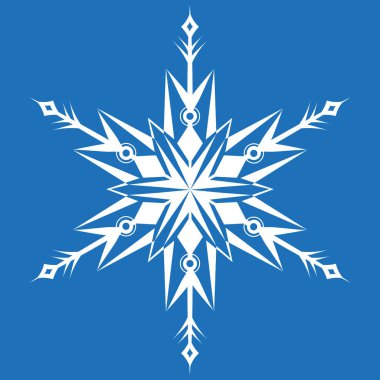  Mavi arka planda kar tanesi. Güzel doğa nesnesi.