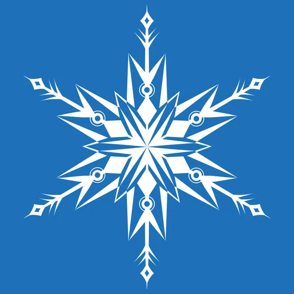 Floco Neve Fundo Azul Bela Natureza Objeto — Vetor de Stock