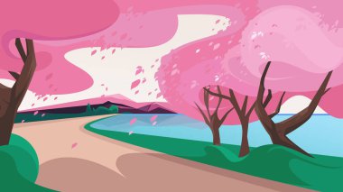 Düşen yapraklarla Sakura.
