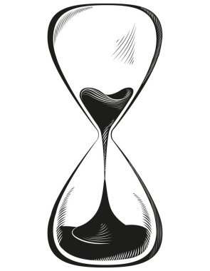 Kabartma biçiminde tam cam kum saati.