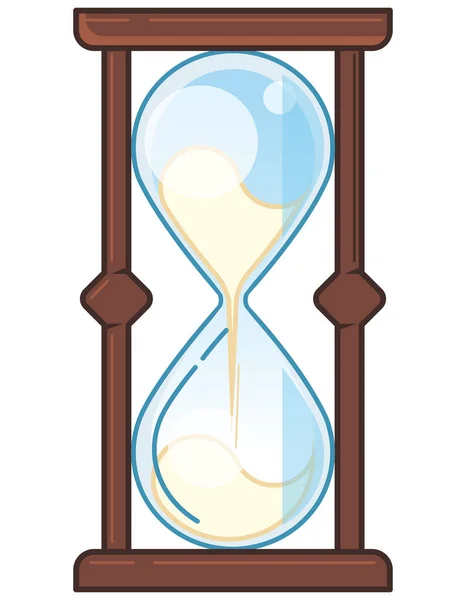 Precioso Reloj Arena Estilo Lineal Plano Reloj Con Arena Fluida — Vector de stock