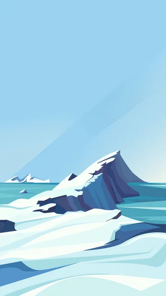 Océan arctique gelé. — Image vectorielle