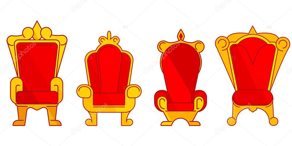 Set of different royal thrones.