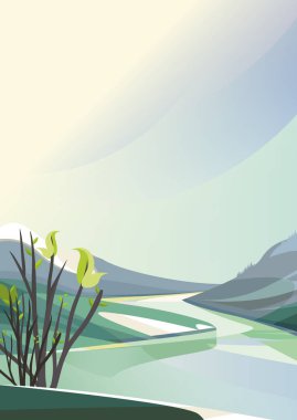 Ovalar arasında akan nehir.