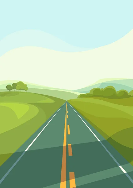 Road going through the fields. — Stock Vector