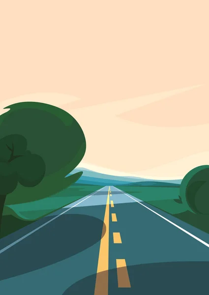 Road stretching into the horizon. — Stock Vector