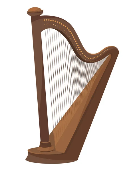 Harpe classique en bois. — Image vectorielle