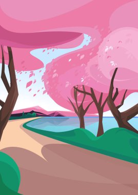 Düşen yapraklarla Sakura.