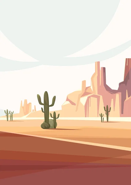 Arizona paesaggio desertico. — Vettoriale Stock