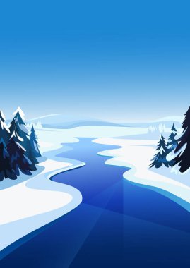 Donmuş nehir manzarası.