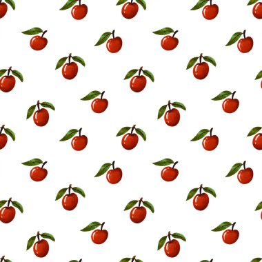 Kırmızı elmalı el, dikişsiz arka plan çizmiş. Çocuklar için basit bir konuşma.