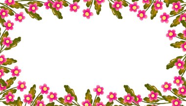 El Çizimi Çiçek Bahar Sınırı Pembe Çiçeklerle Kutlama Kartları Düğün Davetiyeleri Duvar Sanatı Tekstil ve Kırtasiye Tasarımı İçin Mükemmel