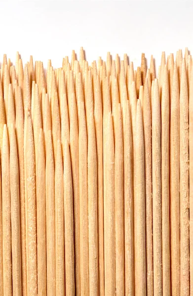 Toothpick Arranged Vertically White Background — Stock Photo, Image