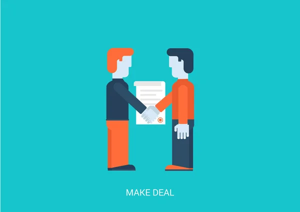 Deal concept plat — Image vectorielle