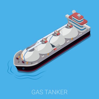 Gas tanker isometric concept clipart