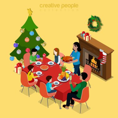 Merry Christmas isometric concept