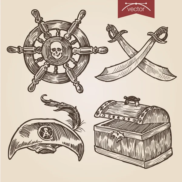 Pirate attributs objets — Image vectorielle