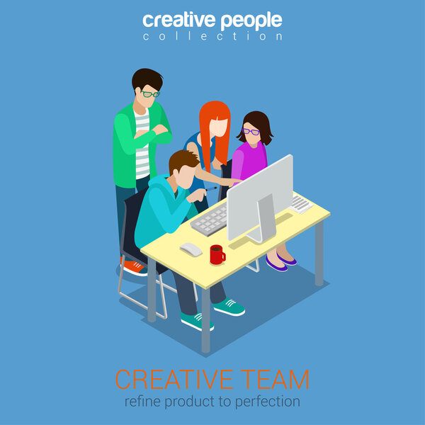 Изометрический интерьер домашнего офиса
