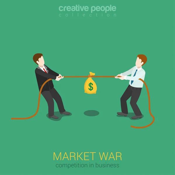 Concurrence commerciale marketing guerre — Image vectorielle