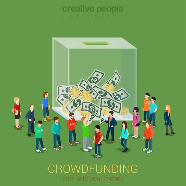 Piattaforma di crowdfunding web — Vettoriale Stock