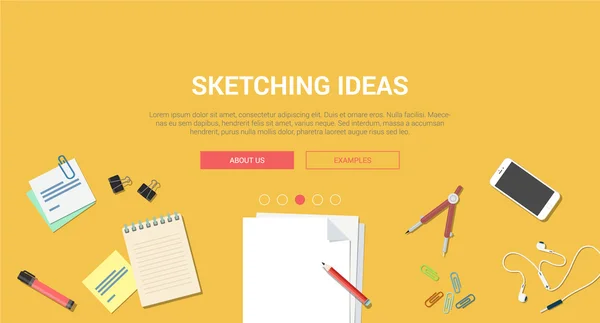 Creative idea sketching process — Stock Vector