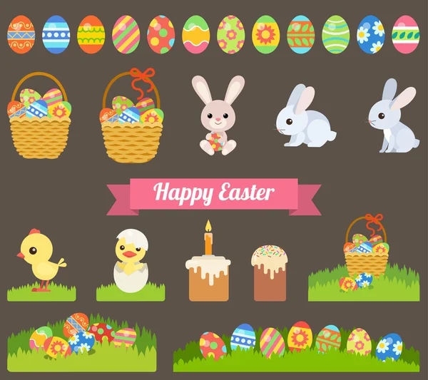 Flat Easter holiday — Stockvector